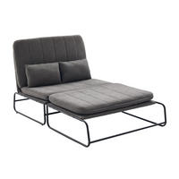 SCHLAFSOFA 2-Sitzer umbaubar mit Metallgestell, DE-42601, Grau - Grau, Metall (104/92/85cm) - ComfortXL