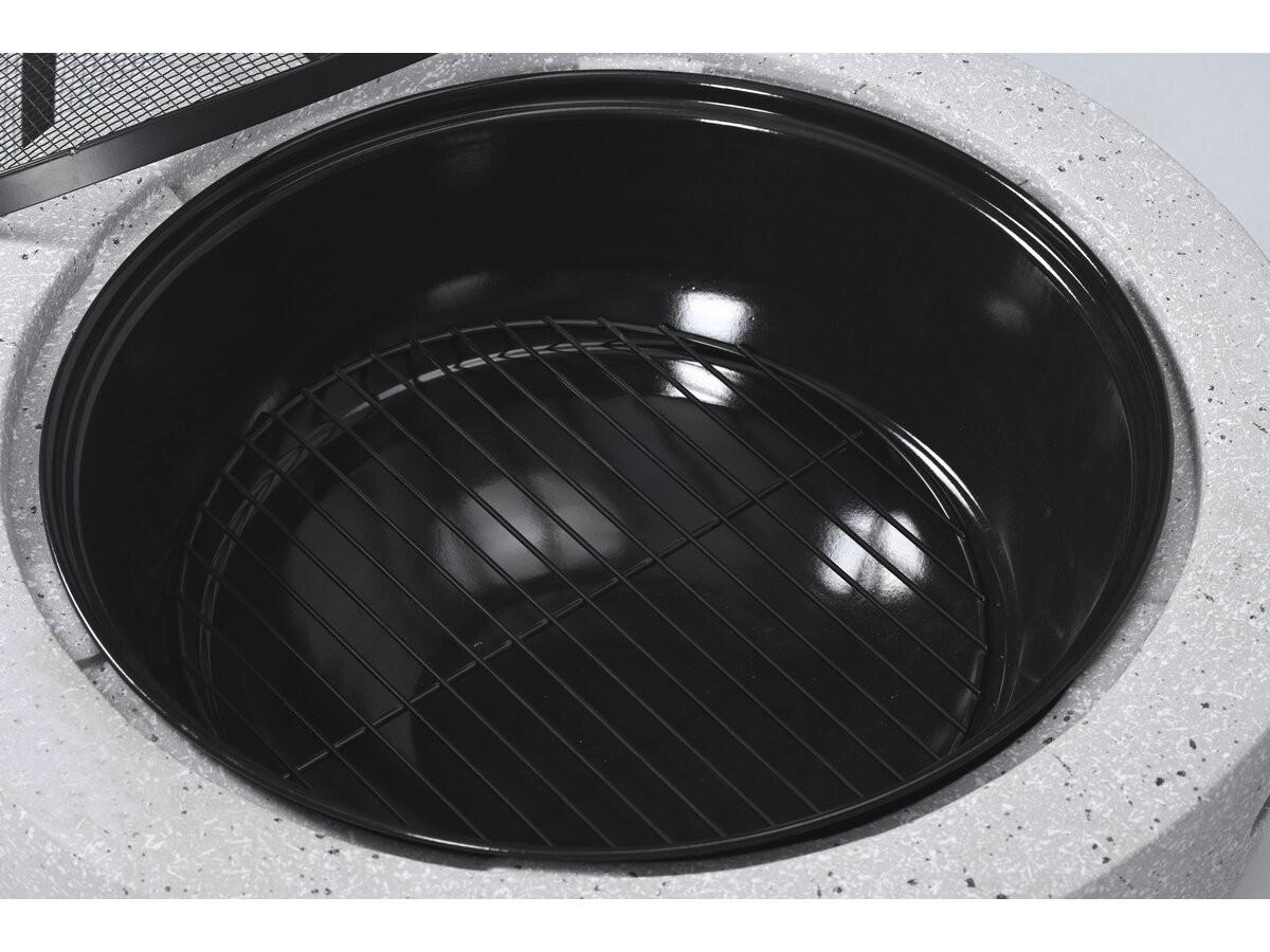 HOLZKOHLENGRILL volkan weiss - Schwarz, Metall (60/40/60cm) - Habitat Garten