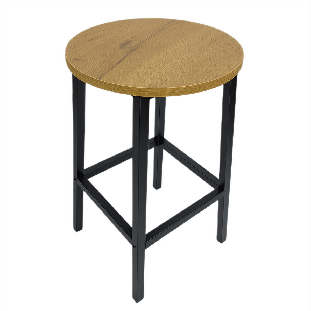 BARHOCKER 2er-Set Metall Hellbraun - Hellbraun, Holzwerkstoff/Metall (32/65/32cm) - Begryf