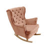 SCHAUKELSESSEL mit gepolstertem Sitz und Armlehnen, 102x81x95 cm, Powder Pink_29830 - Buchefarben/Rosa, Holz/Textil (81/102/95cm) - DomoHome