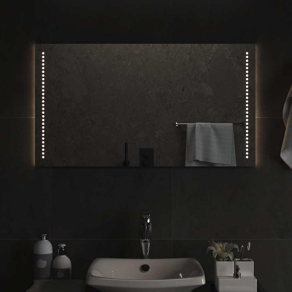 LED-BADSPIEGEL 90x50 cm - Transparent, Glas (50/50/90cm) - furnicato