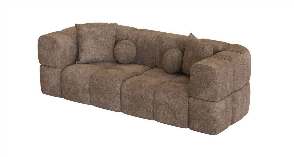 SOFA 3-sitzer Vega - Braun, Holzwerkstoff/Textil (250/77/103cm) - Fun Möbel