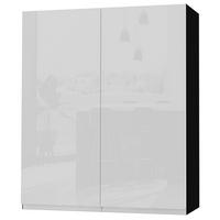 HÄNGESCHRANK Florence W4/80 Schwarz / RAL 9003 signalweiß HG 80 / 32,5 / 96cm - Weiß Hochglanz/Schwarz, Holz/Holzwerkstoff (80/96/32.5cm) - Feldmann-Wohnen