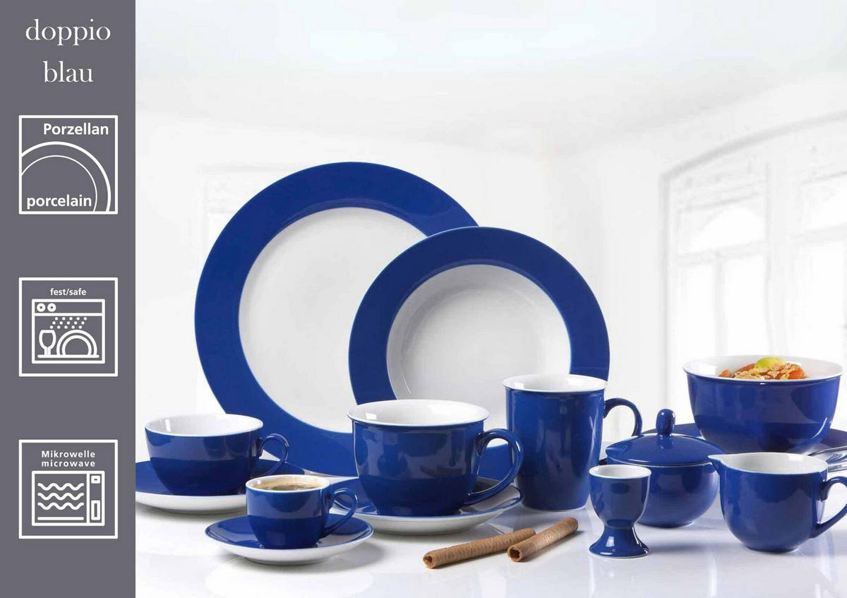 BASIC-SET Doppio Blau 12er Set - Blau, Keramik (1/1/1cm) - Ritzenhoff Breker