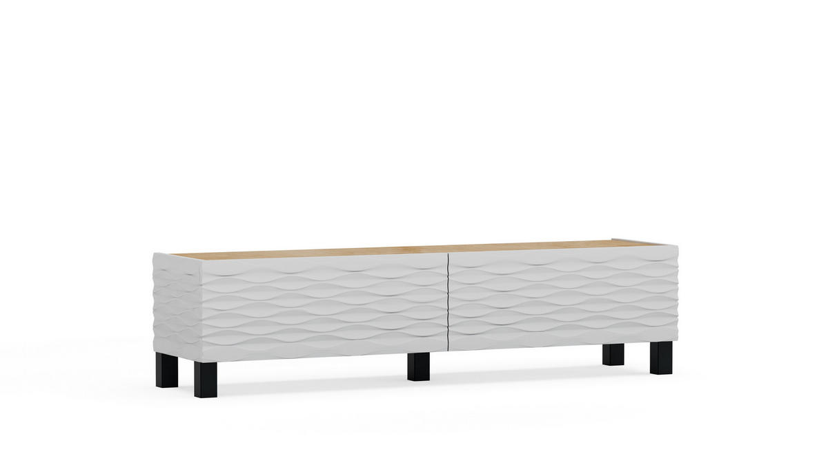TV-ELEMENT Lerze Oake Weiß - Hellbraun/Weiß, Holzwerkstoff (149.2/38/35cm) - Decorotika