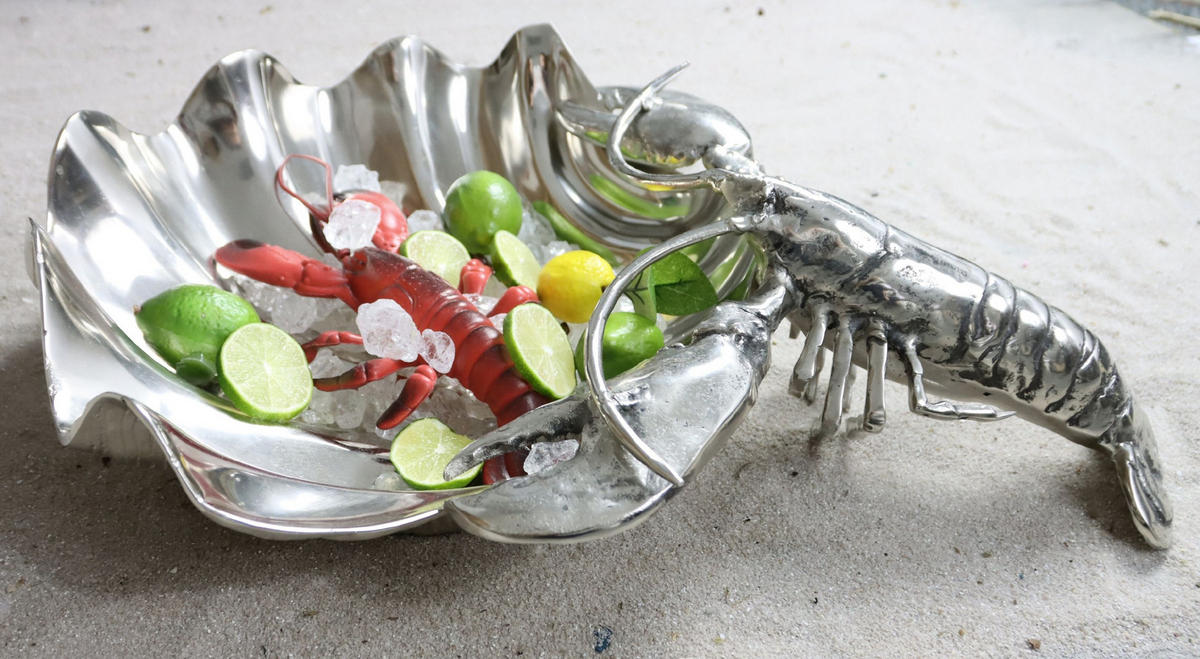 MUSCHELSCHALE Lobster - Silberfarben, Metall (43/62/14.5cm) - FURNARO