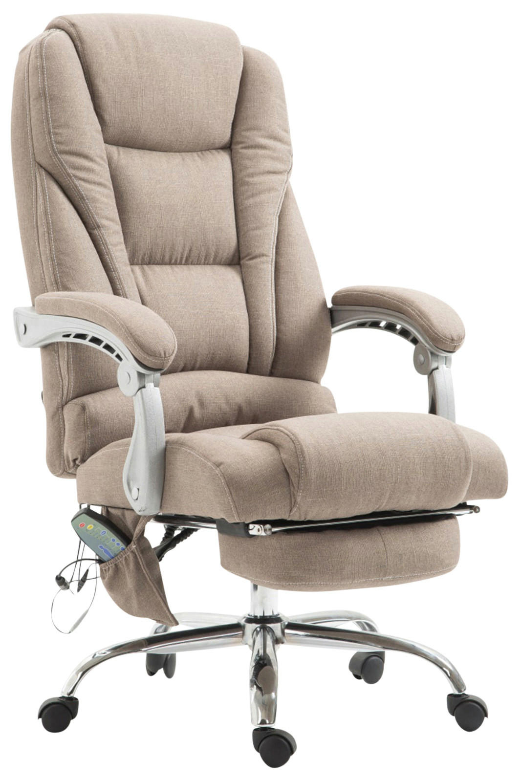 CHEFSESSEL Stoff taupe - Taupe/Chromfarben, Textil/Metall (68/118/64cm) - CLP