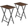 BEISTELLTISCHE 2er Set Phoenix ,mit höhenverstellbaren Gelenkfüßen,Industrial Holz dunkel, rustikal - Rostfarben, Holzwerkstoff (48/36/66.5cm) - tectake