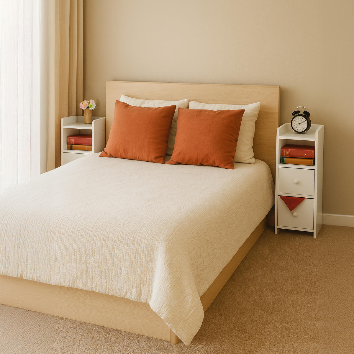 NACHTTISCH - Weiß, Holzwerkstoff (22.5/55/34cm) - Relaxdays