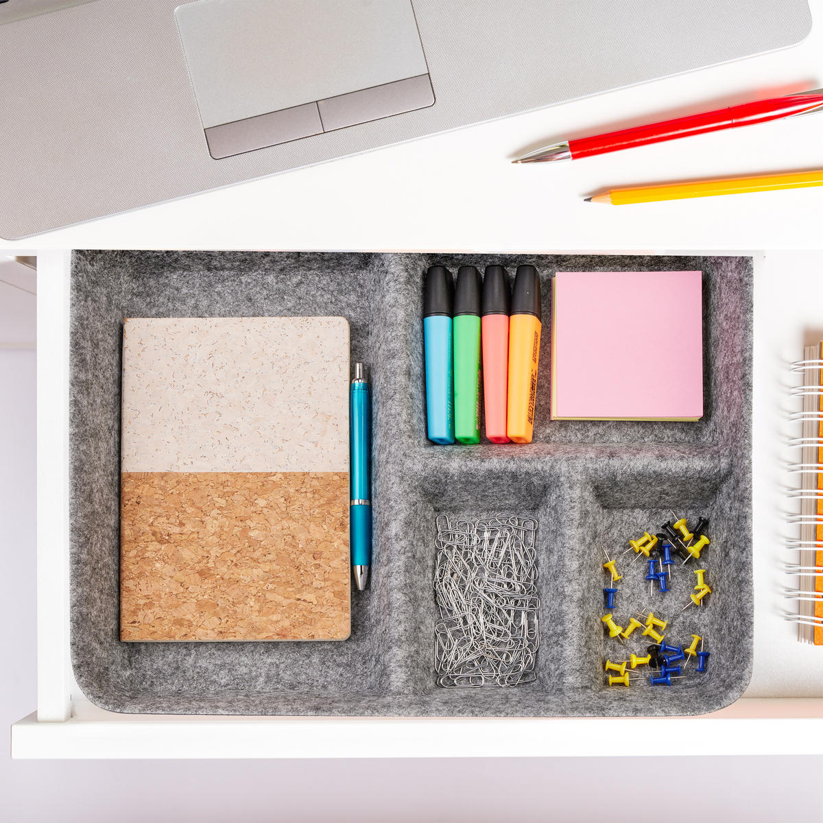 SCHUBLADENORGANIZER - Grau, Textil (30/40/6.5cm) - Relaxdays