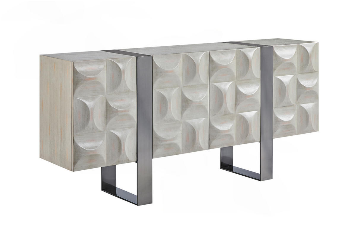 SIDEBOARD MARGO Grau Holz - Grau, Holz/Metall (180/85/40cm) - KAWOLA