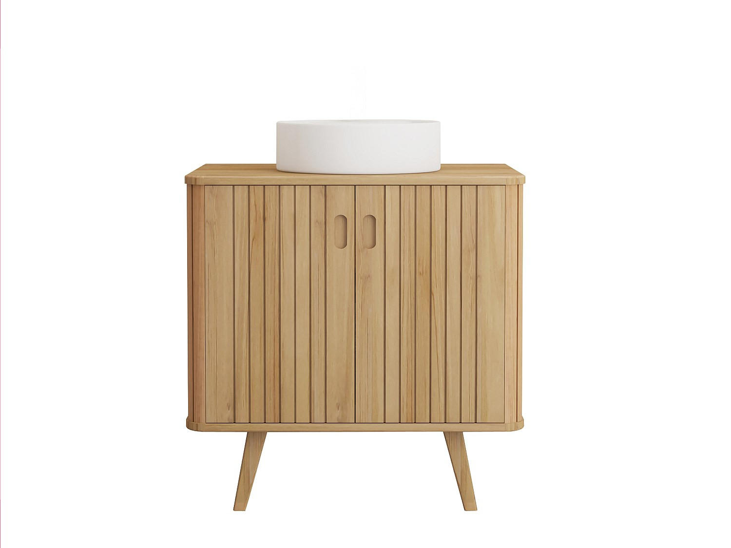 EINZELWASCHTISCH - 80 cm x 55 cm - Holz, Platte - Naturfarben Hell - WAMENA - Naturfarben, Holz (80/80/55cm) - Vente-Unique