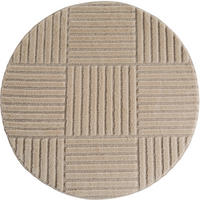 TEPPICH Hochflor RIGI in Beige, mit Cord-Streifen-Patchwork, Ø 160 cm - Beige, Textil (160/160cm) - KADIMA DESIGN