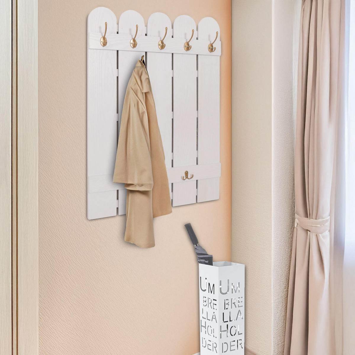 NÁSTĚNNÁ SKŘÍŇ Bílá - bílá, dřevo (60/86/3cm) - MCW