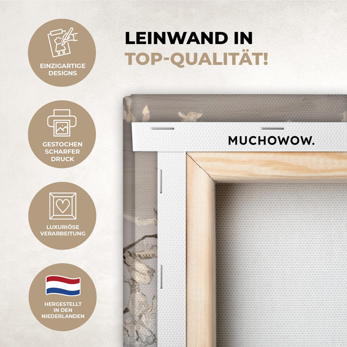 LEINWANDBILD Mandelblüte - Kunst - Van Gogh - Beige - Abstrakt Wanddeko Schlafzimmer 60x90 cm - Braun, Textil (60/90cm) - MuchoWow