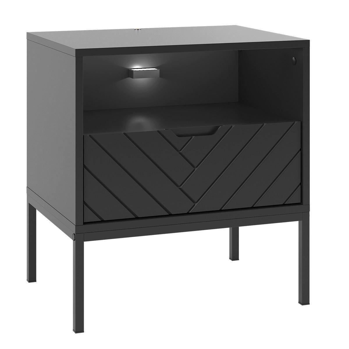 NOĆNI ORMARIĆ Daria Crni - crna, drvni materijal (53/77/39cm) - Petits-meubles