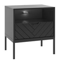 NACHTTISCH Daria Schwarz - Schwarz, Holzwerkstoff (53/77/39cm) - Petits-meubles