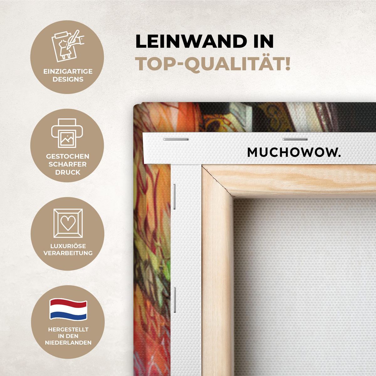 LEINWANDBILD Treppe - Graffiti - Farben - Kunst 80x120 cm - Multicolor, Textil (80/120cm) - MuchoWow
