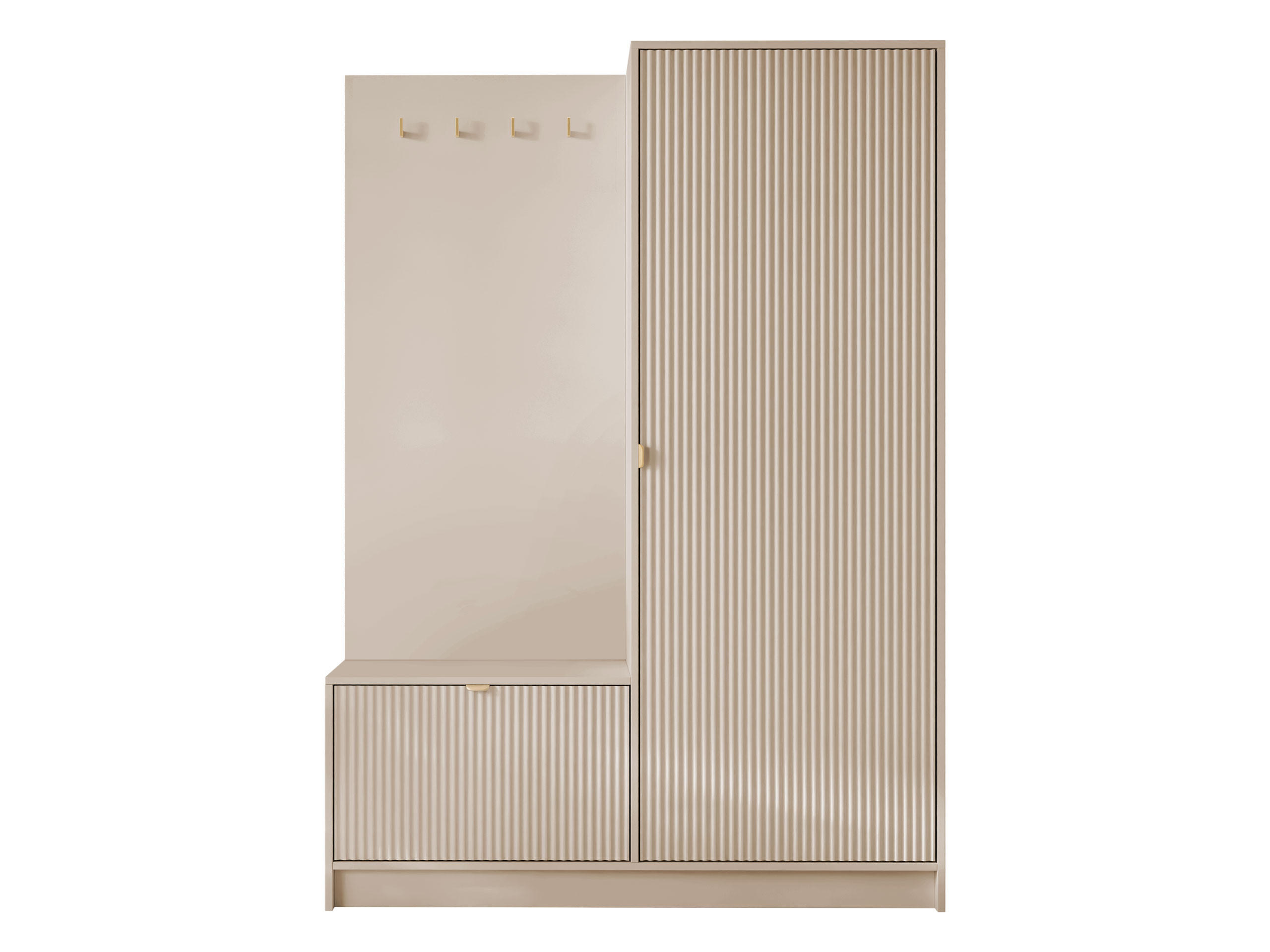 GARDEROBE Tireno - Sandfarben, Holzwerkstoff/Kunststoff (120/180/40cm) - MIRJAN24