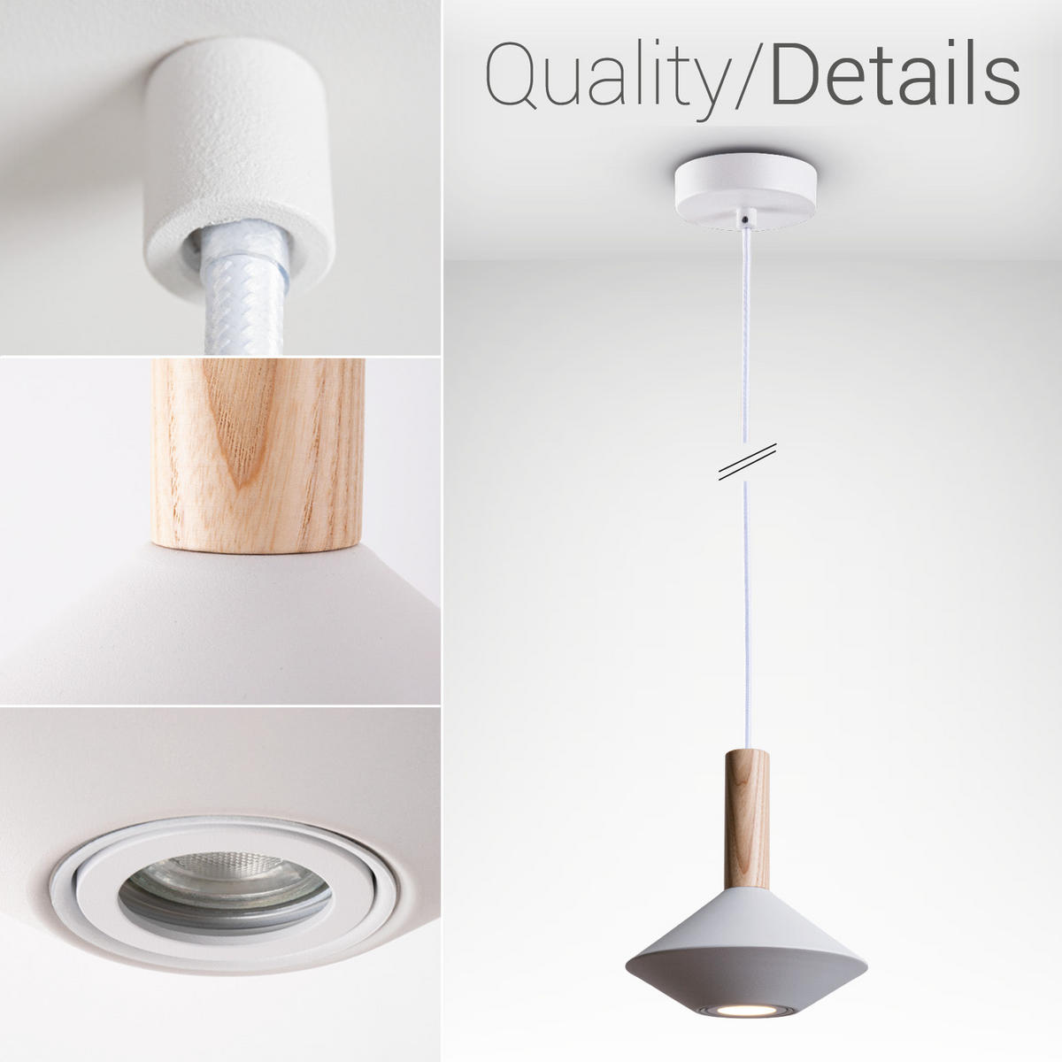 PENDELLEUCHTE Mora L - Weiß, Metall (17/17/17.8cm) - Paco Home