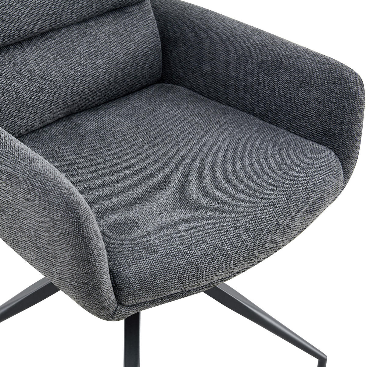 DREHSTUHL 2er-Set 360° drehbar Stoff Dunkelgrau/Schwarz - Dunkelgrau, Metall (50/85/55cm) - Meubliv