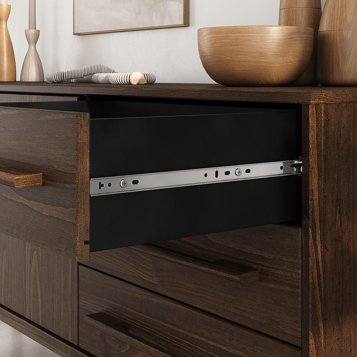 SIDEBOARD TECCA - Nussbaumfarben, Holz (170/71/41cm) - IDIMEX