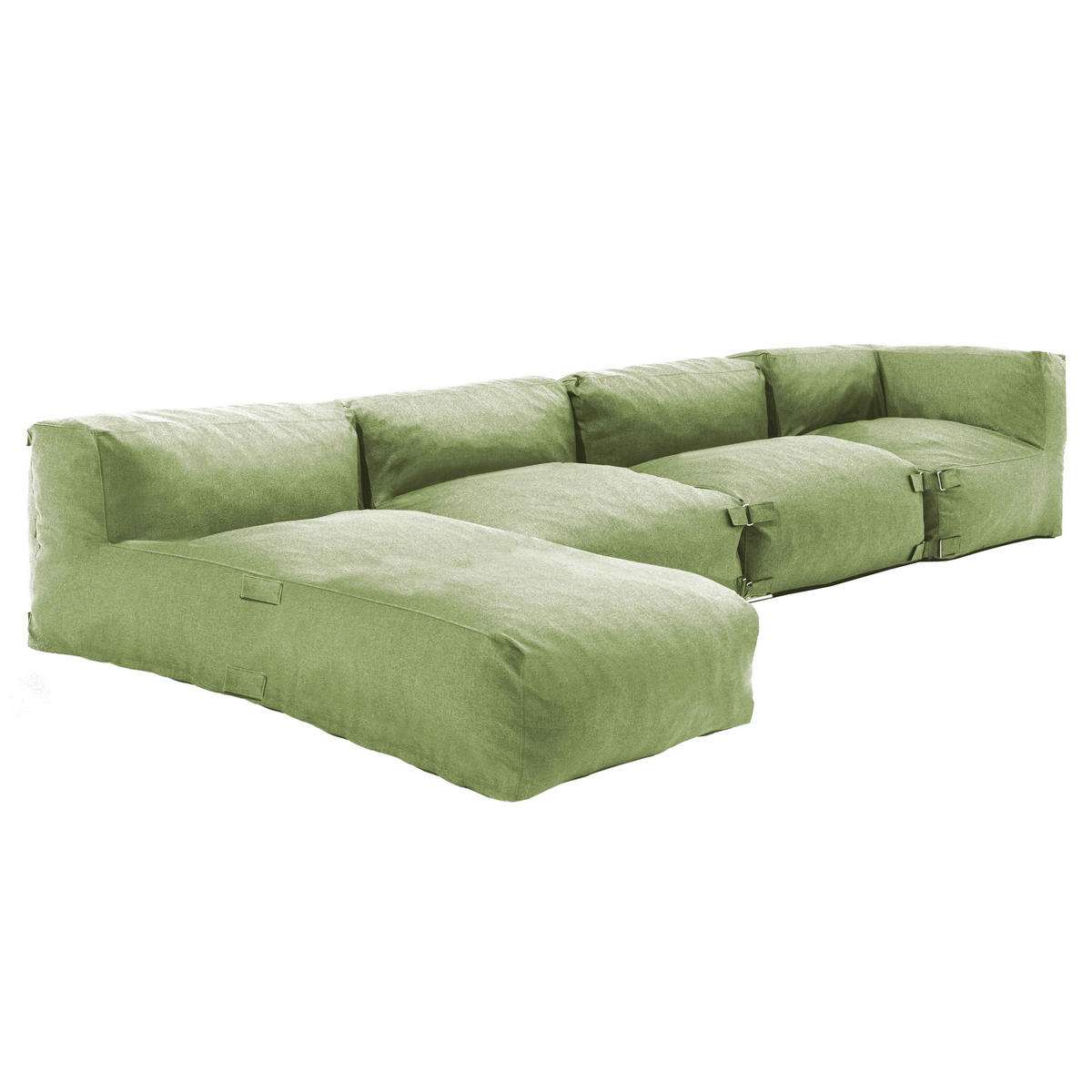 GARTENSOFA 4-tlg., Kaktusgrünen - Grün, Textil (85/65/160cm) - Oviala