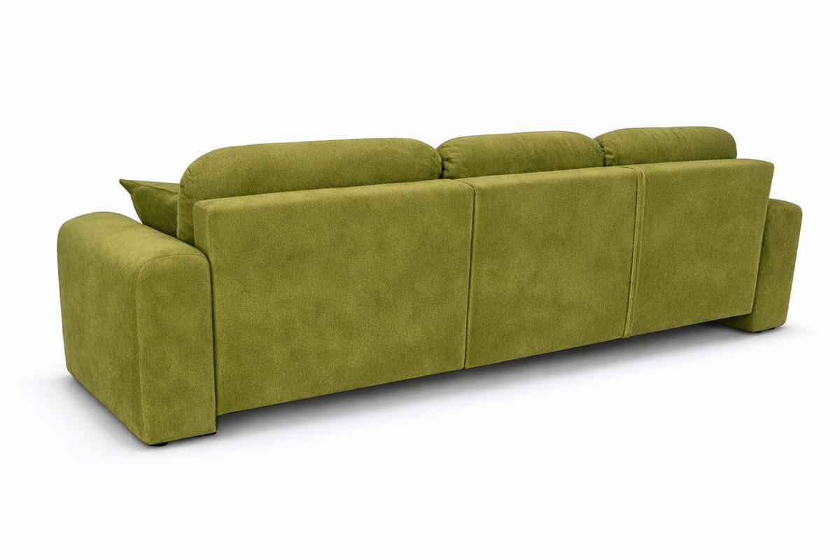 ECKSOFA Mit Schlaffunktion Und Bettkasten, Sofa L-Form Bingo L, Veloursstoff Salvador, Olive, Links - Olivgrün, Holz (250/142cm) - Kaiser Möbel