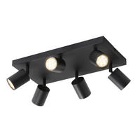 STRAHLER Bergheim 6-flammig 40/20/14.4 cm - Schwarz, Metall (40/20/14.4cm) - Nettlife