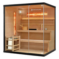 SAUNA Vantaa 175 x 140 cm mit 8 kW Saunaofen - Naturfarben, Holz (140/190/175cm) - Artsauna