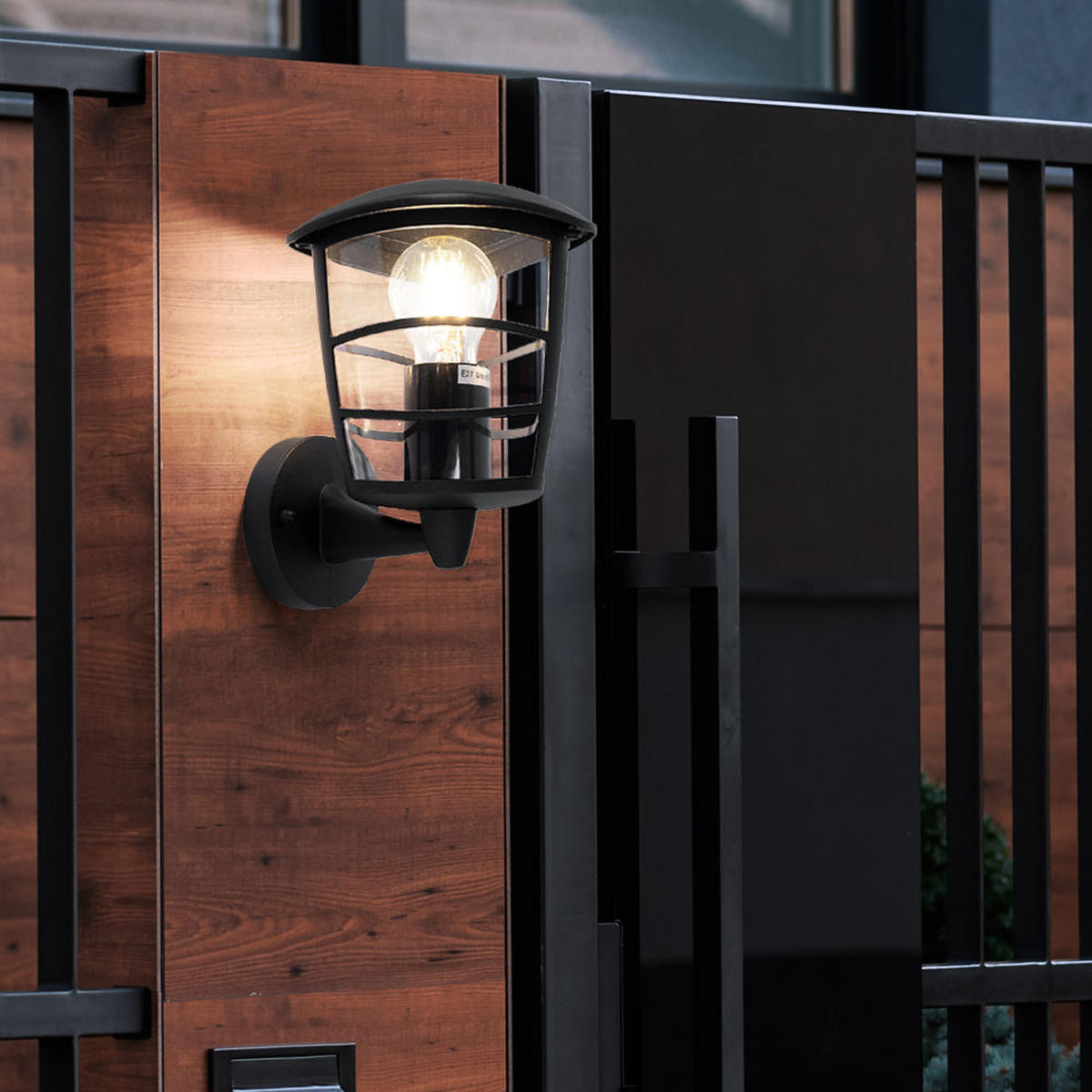 AUSSENLEUCHTE Aluminium Schwarz OMERO 2er Set - Schwarz, Metall (19.5/16.5/22.5cm) - Globo Lighting