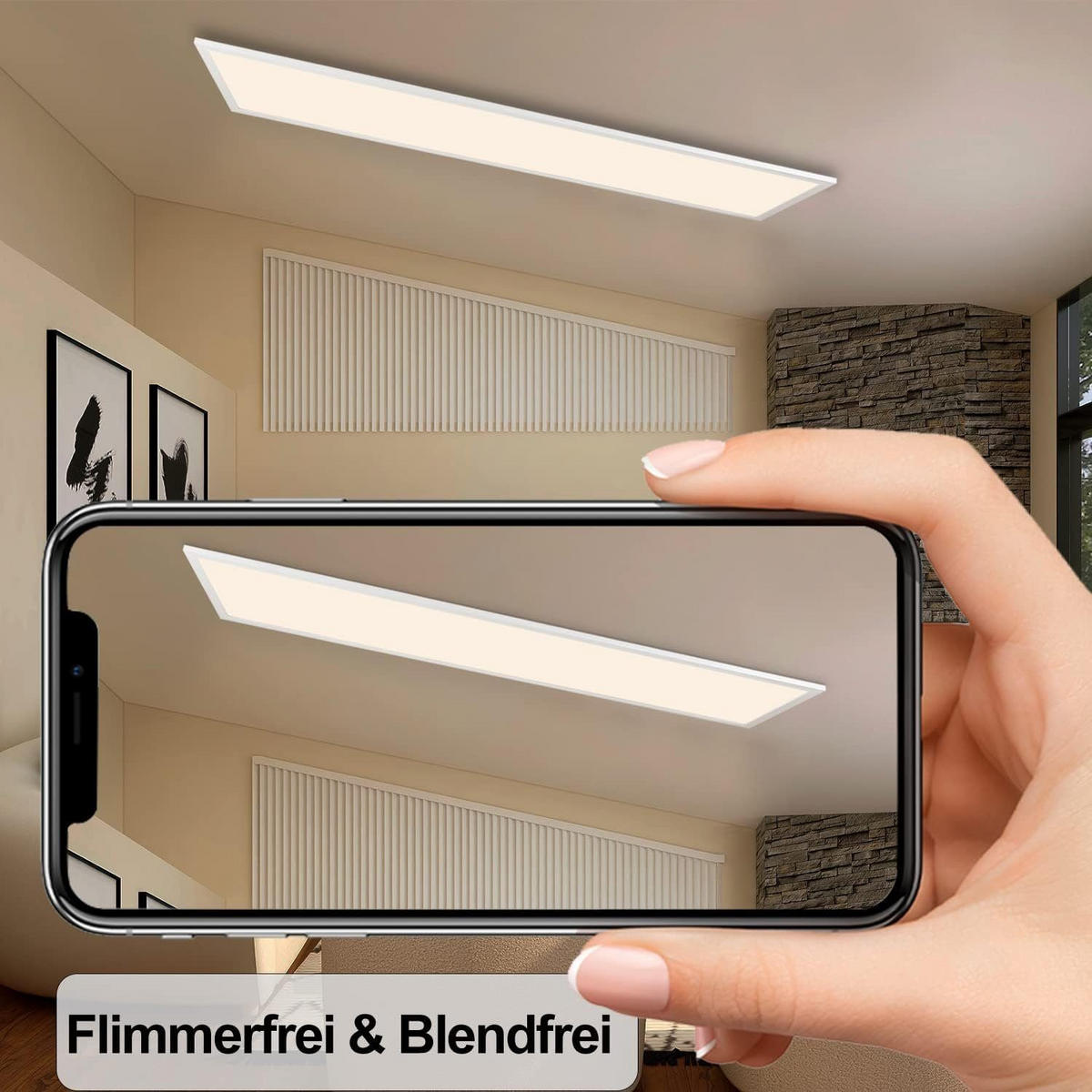 LED-DECKENLEUCHTE Nelly 120/30/1 cm - Weiß, Metall (120/30/1cm) - Nettlife