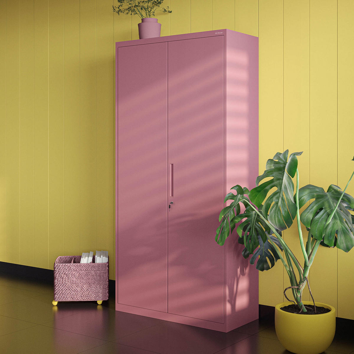 MEHRZWECKSCHRANK DAWID - Rosa, Metall (90/185/45cm) - Jan Nowak
