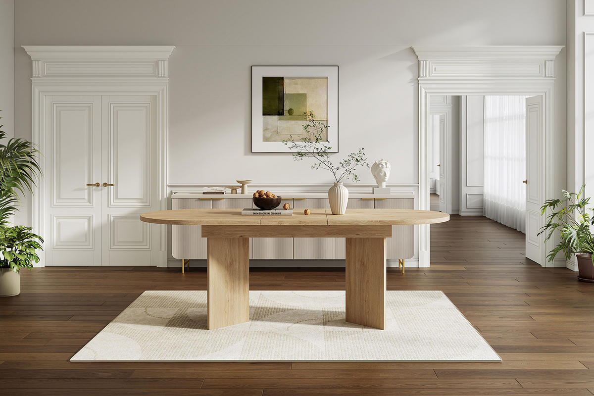 AUSZIEHTISCH Eichefarben 120-160/80/75 cm - Eichefarben, Holz (80/160/75.5cm) - PANGIVO