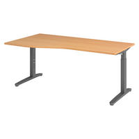 SCHREIBTISCH Serie-XB 100/180/74 cm in Buchefarben/Graphitfarben - Buchefarben/Graphitfarben, Holzwerkstoff (100/180/74cm) - bümö