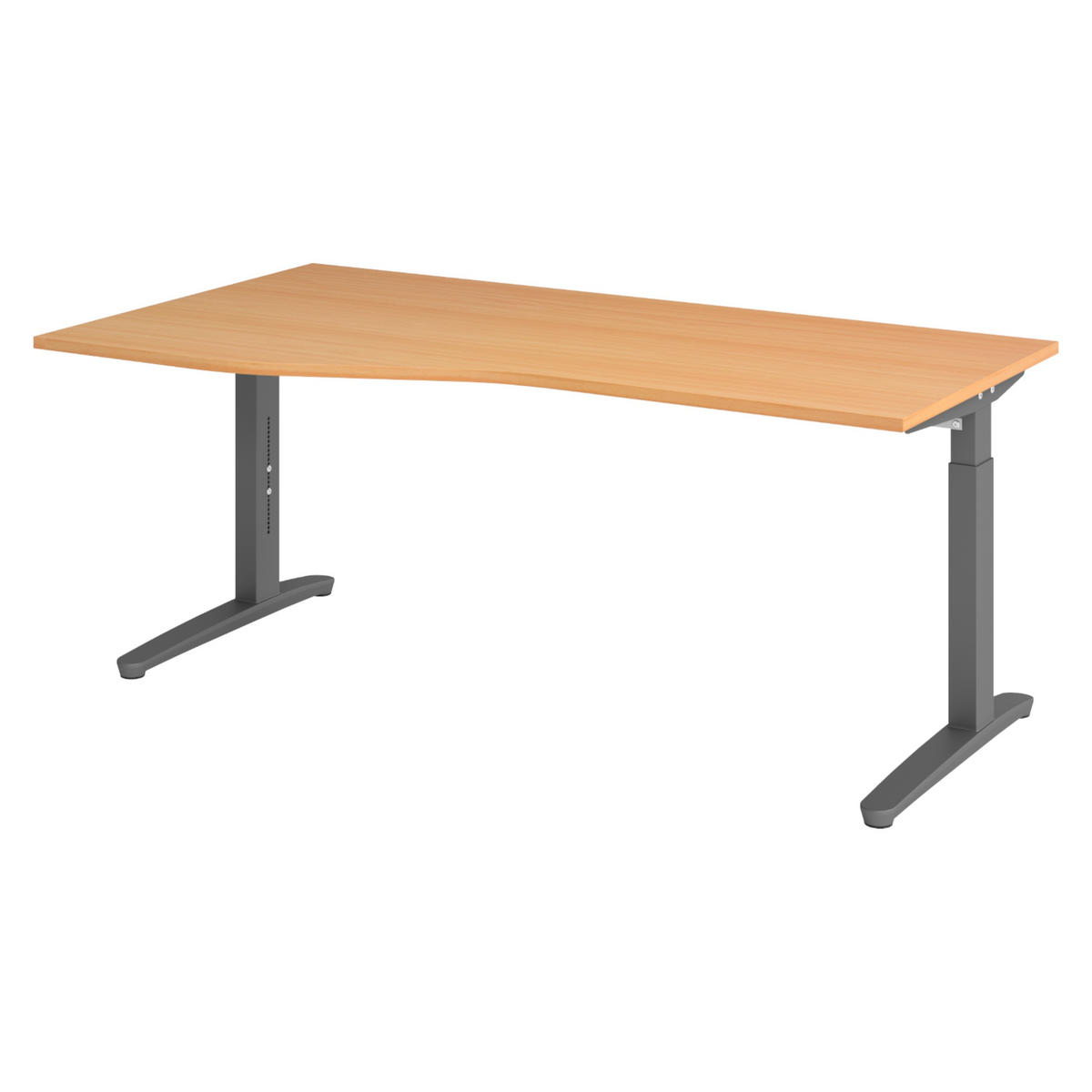SCHREIBTISCH Serie-XB 100/180/74 cm in Buchefarben/Graphitfarben - Buchefarben/Graphitfarben, Holzwerkstoff (100/180/74cm) - bümö