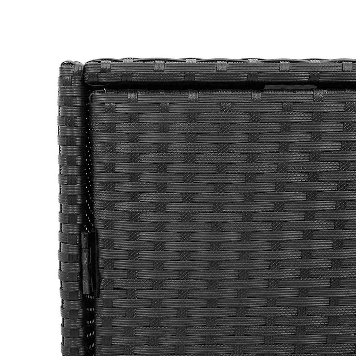 GARTENSCHRANK Schwarz 55/59/80 Cm Poly Rattan - Schwarz, Kunststoff (55/80/59cm) - vidaXL