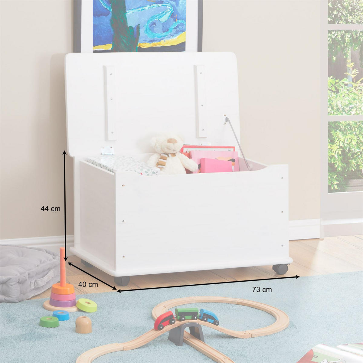 SPIELZEUGTRUHE ELISA weiß - Weiß, Holz (73/45/40cm) - IDIMEX