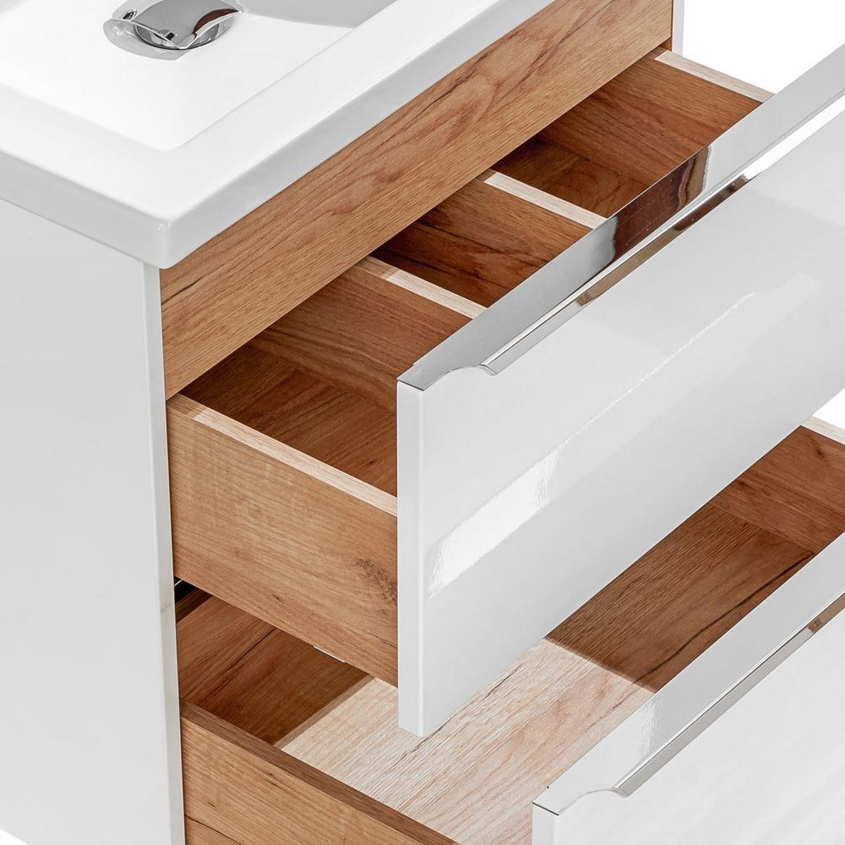 BADMÖBEL-SET 2-TLG. Toskana-56 - Weiß, Holzwerkstoff (140/190/46cm) - Lomado