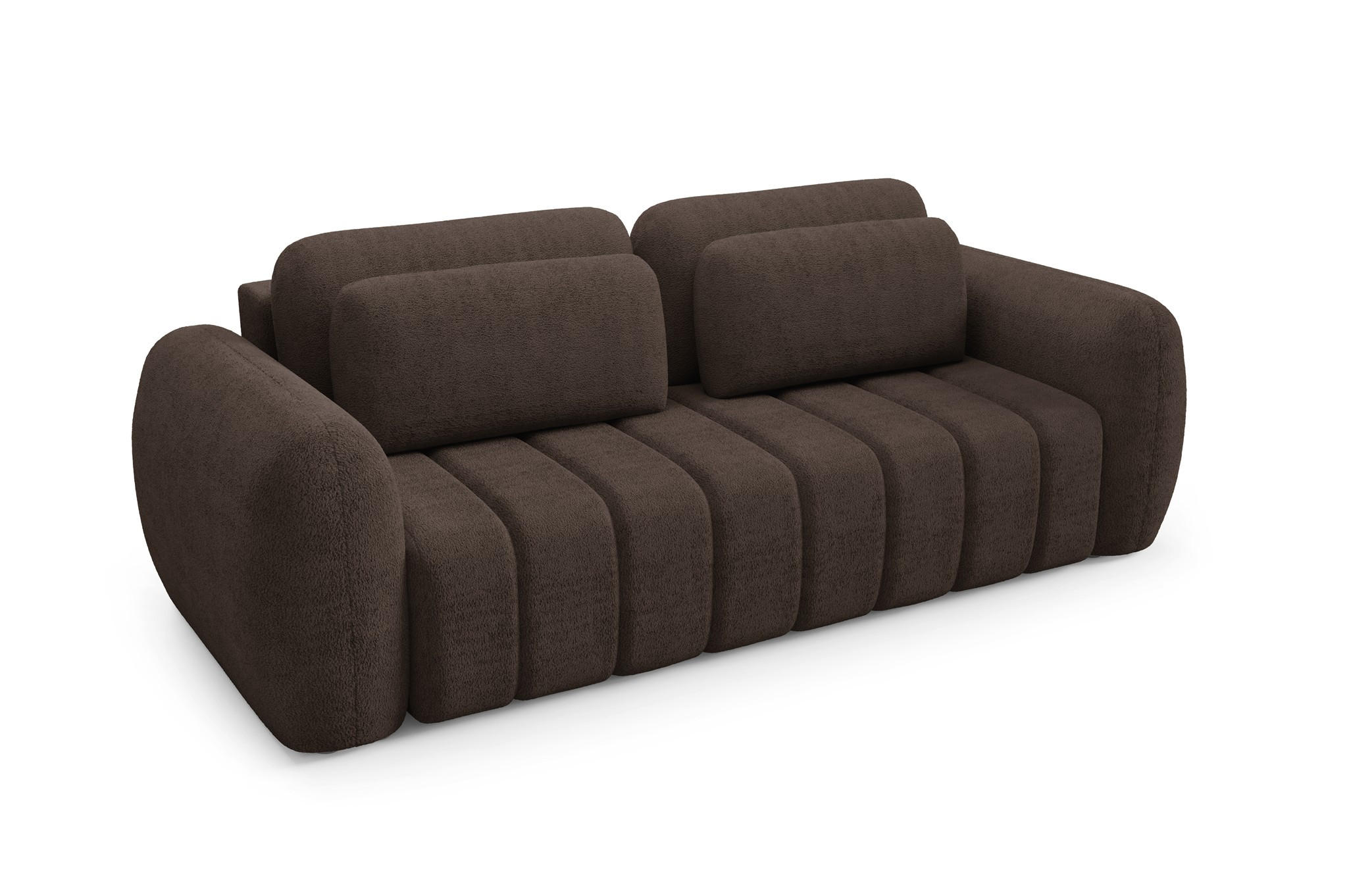 SCHLAFSOFA Caria - Braun, Holzwerkstoff/Textil (266/95/110cm) - Fun Möbel