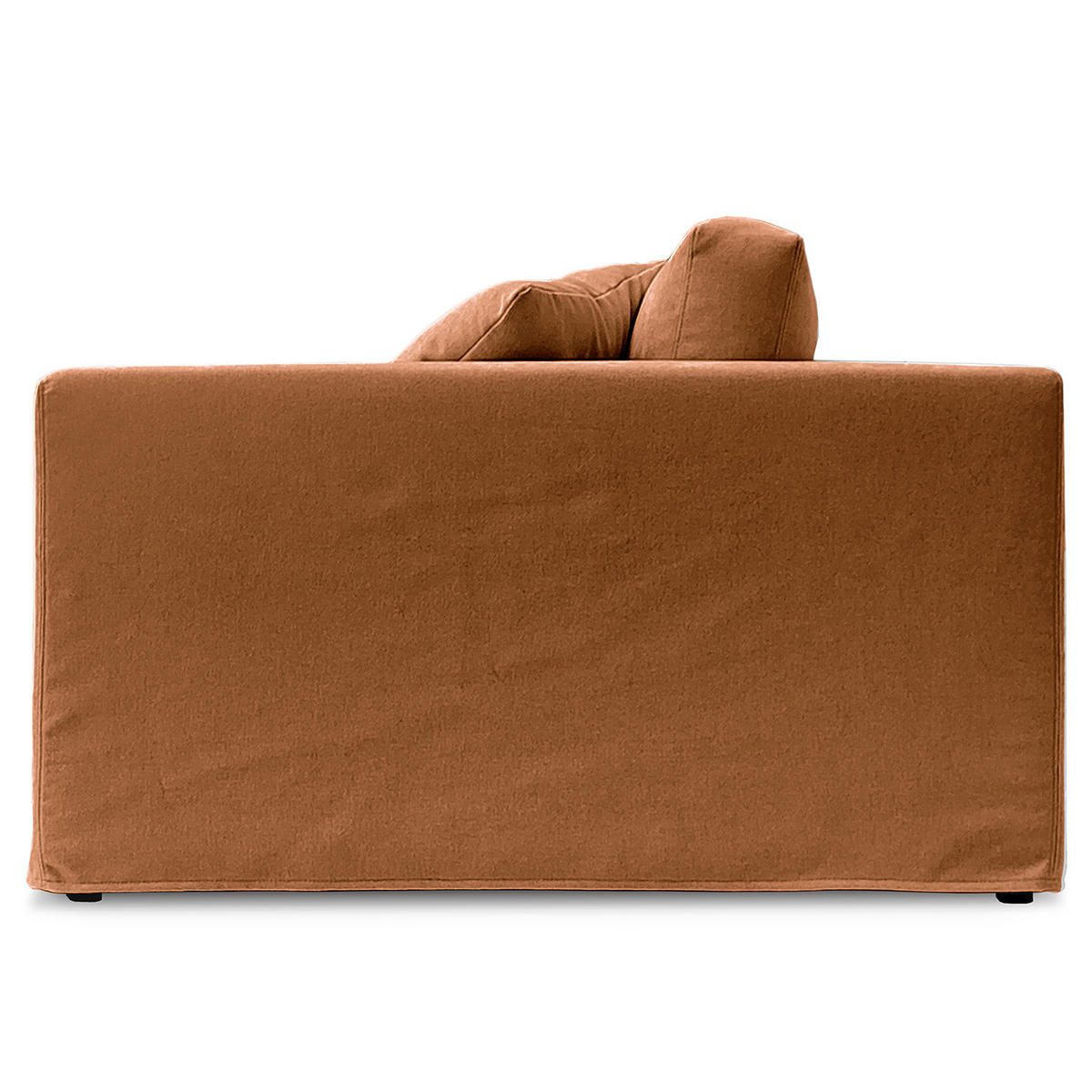 BIGSOFA mit Wechselbezug - Webstoff - Schwarz/Kupferfarben, Kunststoff/Textil (265/63/122cm) - home24