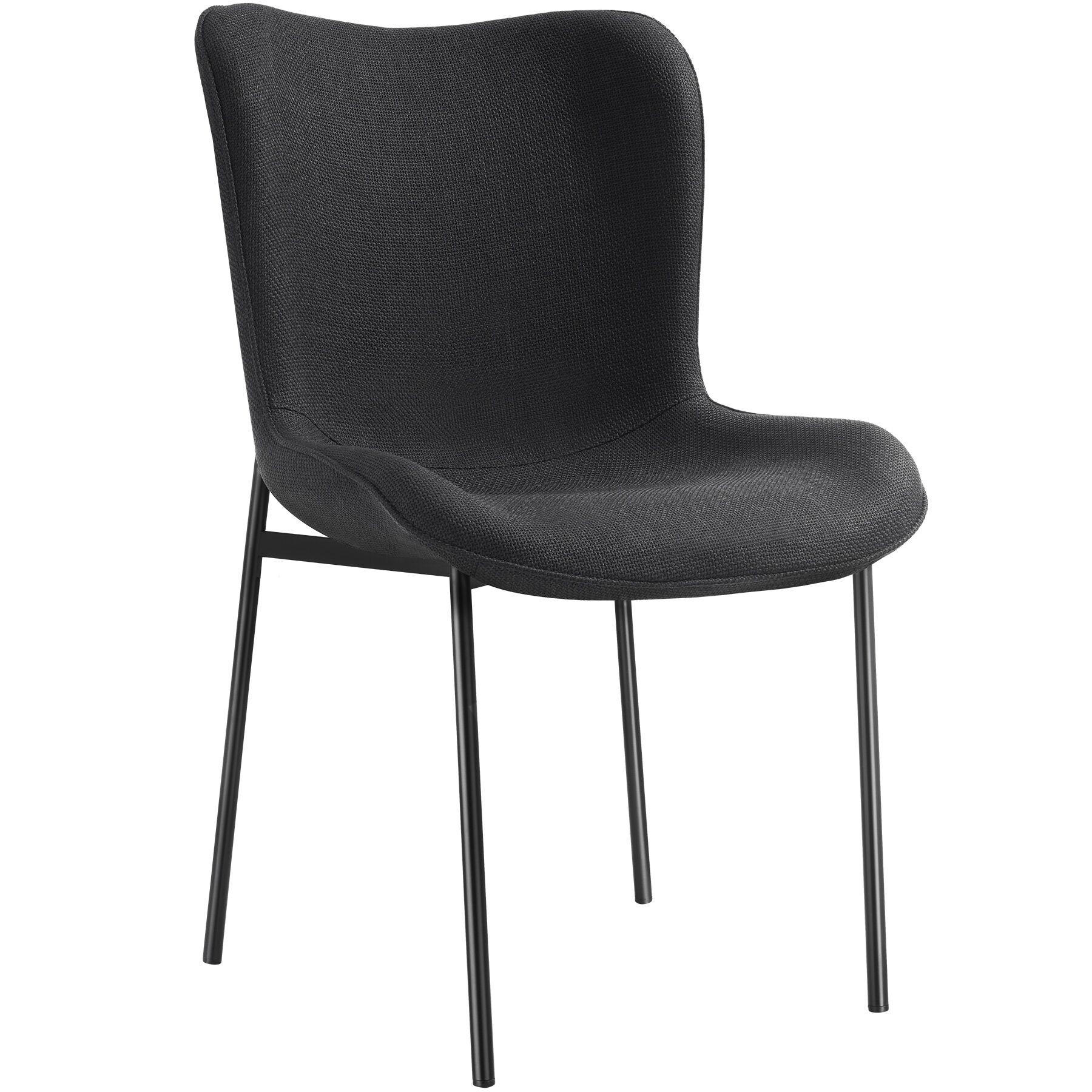 POLSTERSTUHL 1er Set Tessa 54 x 62 x 90 cm Webstoff schwarz/schwarz - Schwarz, Kunststoff (54/90/62cm) - tectake