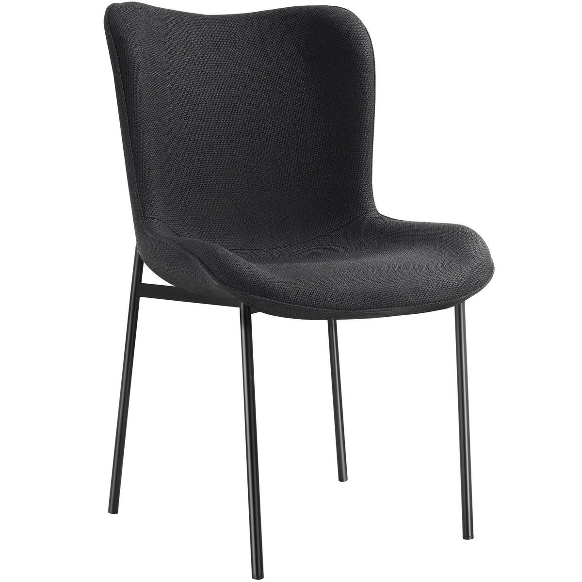 POLSTERSTUHL 1er Set Tessa 54 x 62 x 90 cm Webstoff schwarz/schwarz - Schwarz, Kunststoff (54/90/62cm) - tectake