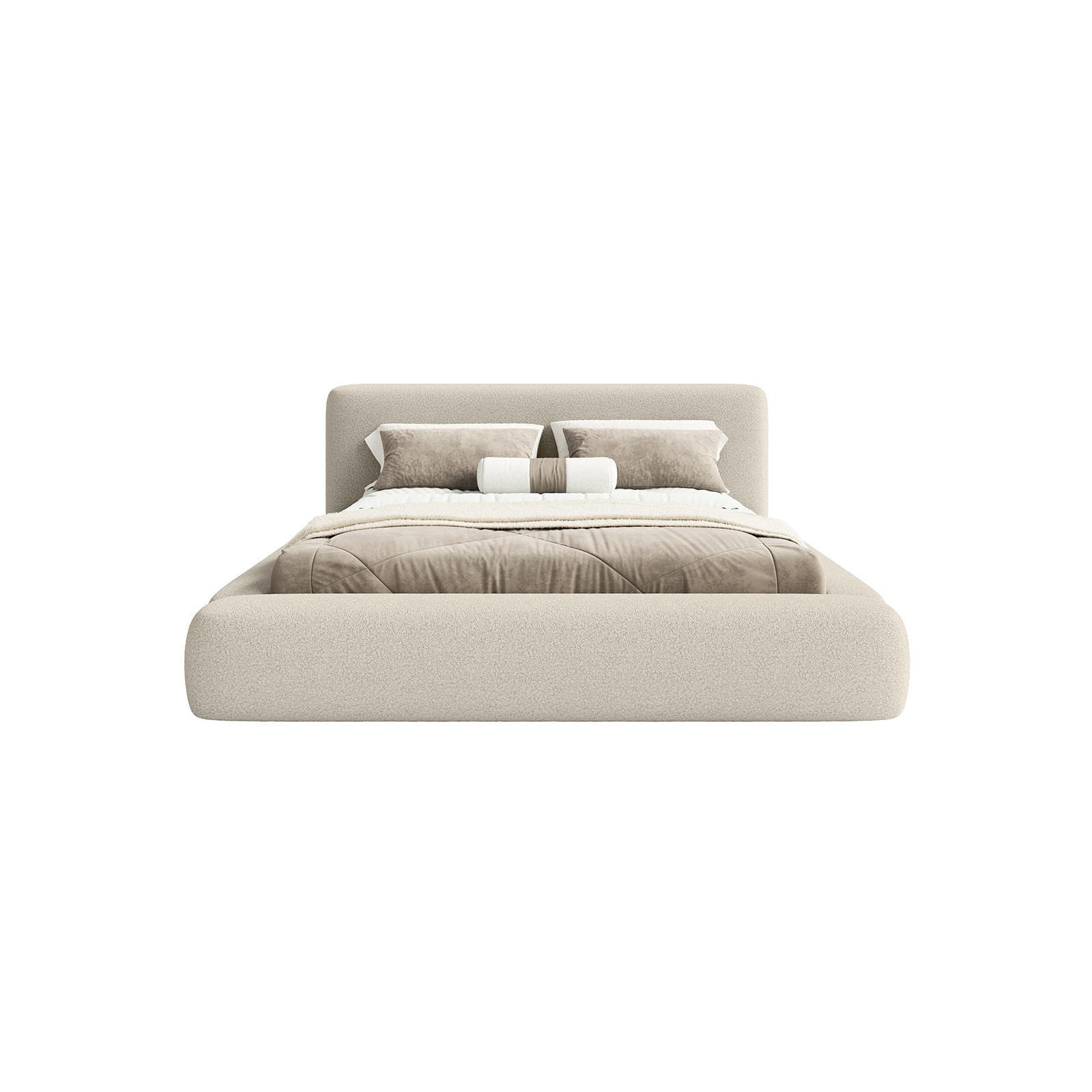 POLSTERBETT Fummo 200x200 cm, Beige - Beige, Textil (200/200cm) - Fedve