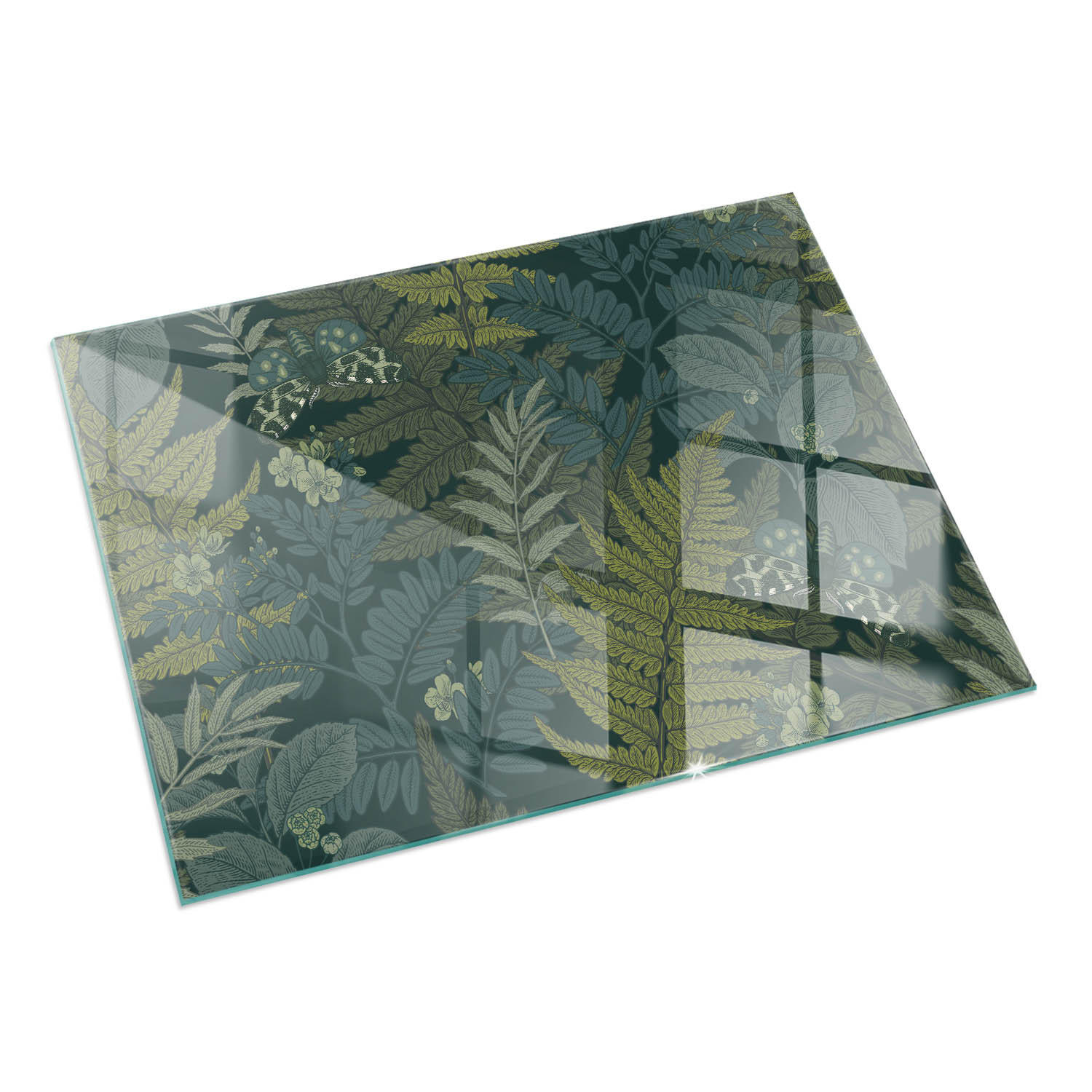 GLASPLATTE für Kamin 120x80 cm Grün - Grün, Glas (120/80/0.4cm) - ArtPrintCave