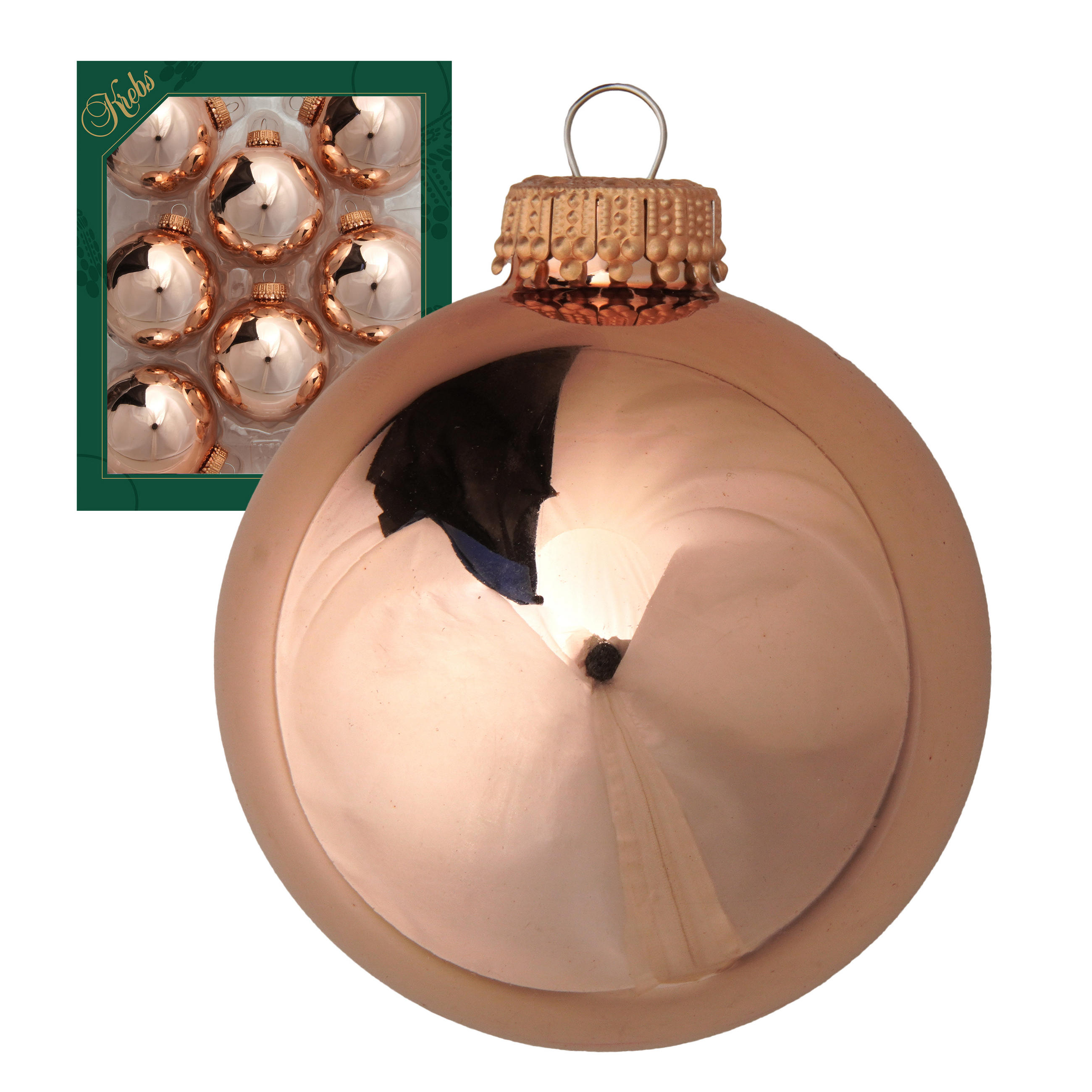 Krebs Glas Lauscha Christbaumkugeln Gold 7x7x7 cm