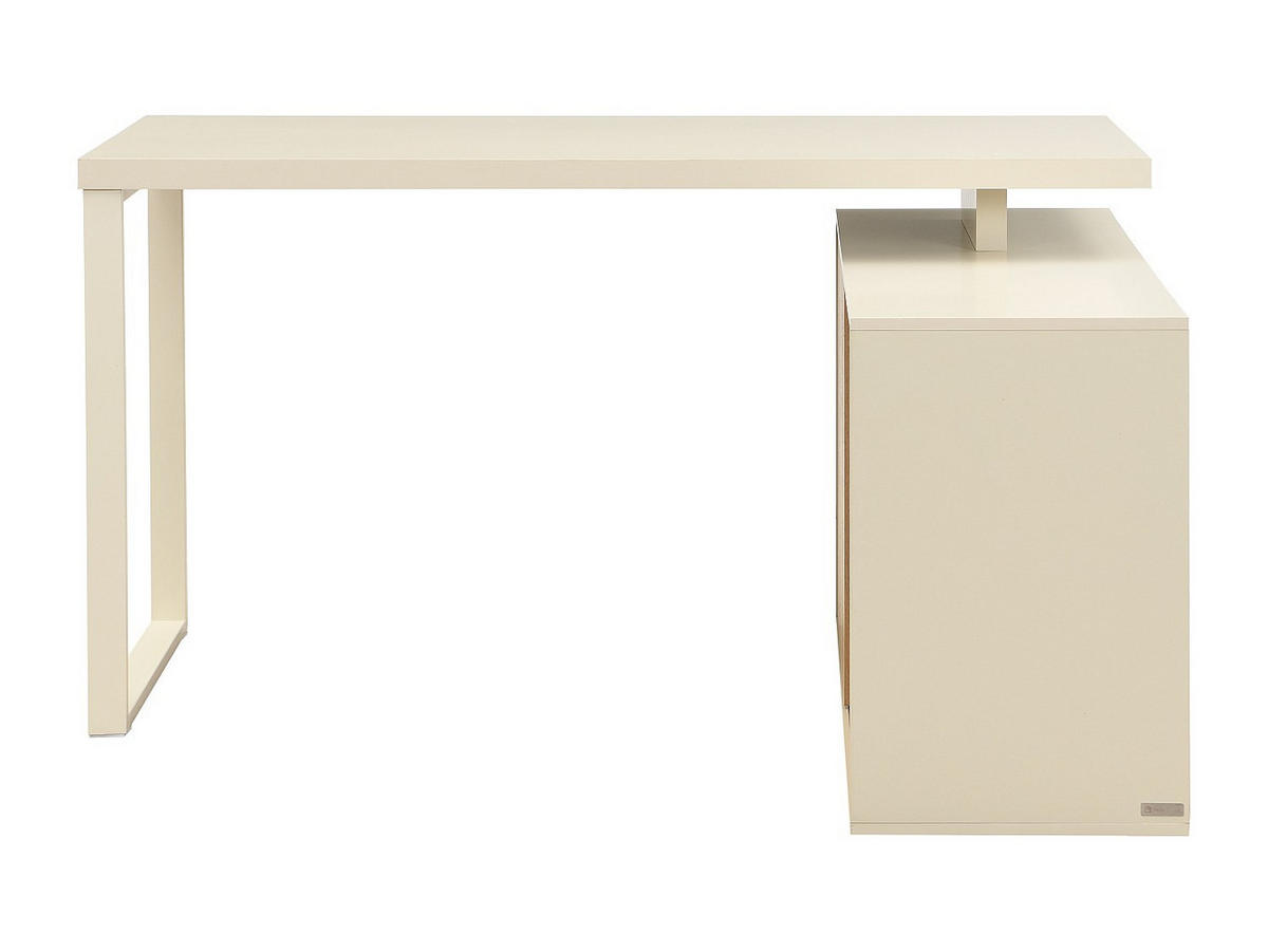 ECKSCHREIBTISCH mit Stauraum - MDF - Beige und Naturfarben - LONAMI - Beige, Holz (110/140/76cm) - Vente-Unique
