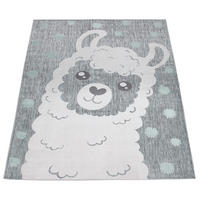 KINDERTEPPICH Lama Kinderzimmer schmutzabweisend Grau Rechteckig 160x220 - Grau, Textil (160/220cm) - KADIMA DESIGN