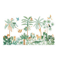 VLIESTAPETE Yatsuni Dschungel Tiere 4 m x 3 m, grün - Waldgrün/Jadegrün, Papier (300/400cm) - Lilipinso