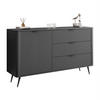 SIDEBOARDS SCARLETT 138 1D3S MIT SCHUBLADEN SCHWARZ - Schwarz, Holzwerkstoff (138/81/38cm) - Lookway